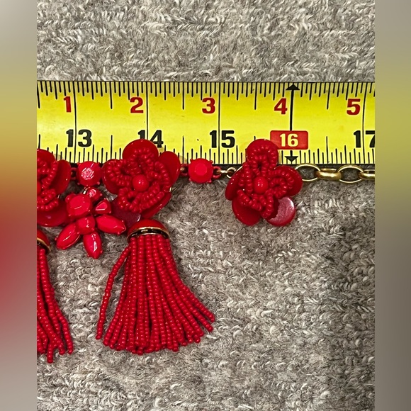 JCREW red flower necklace - Picture 6 of 9